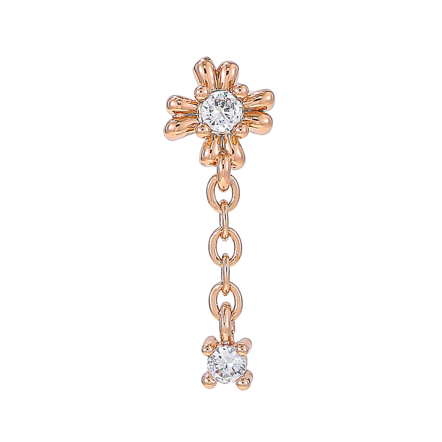 Rod Piercing Micro Inlaid Zircon Double Earrings