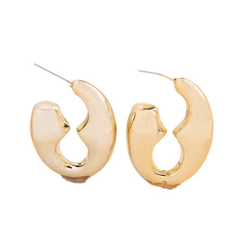 Women's Sier Color Bowknot Round Acrylic High-grade Light Earrings