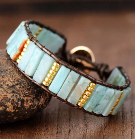Ornament Emperor Stone Hand-woven Leather Bohemian Bracelets