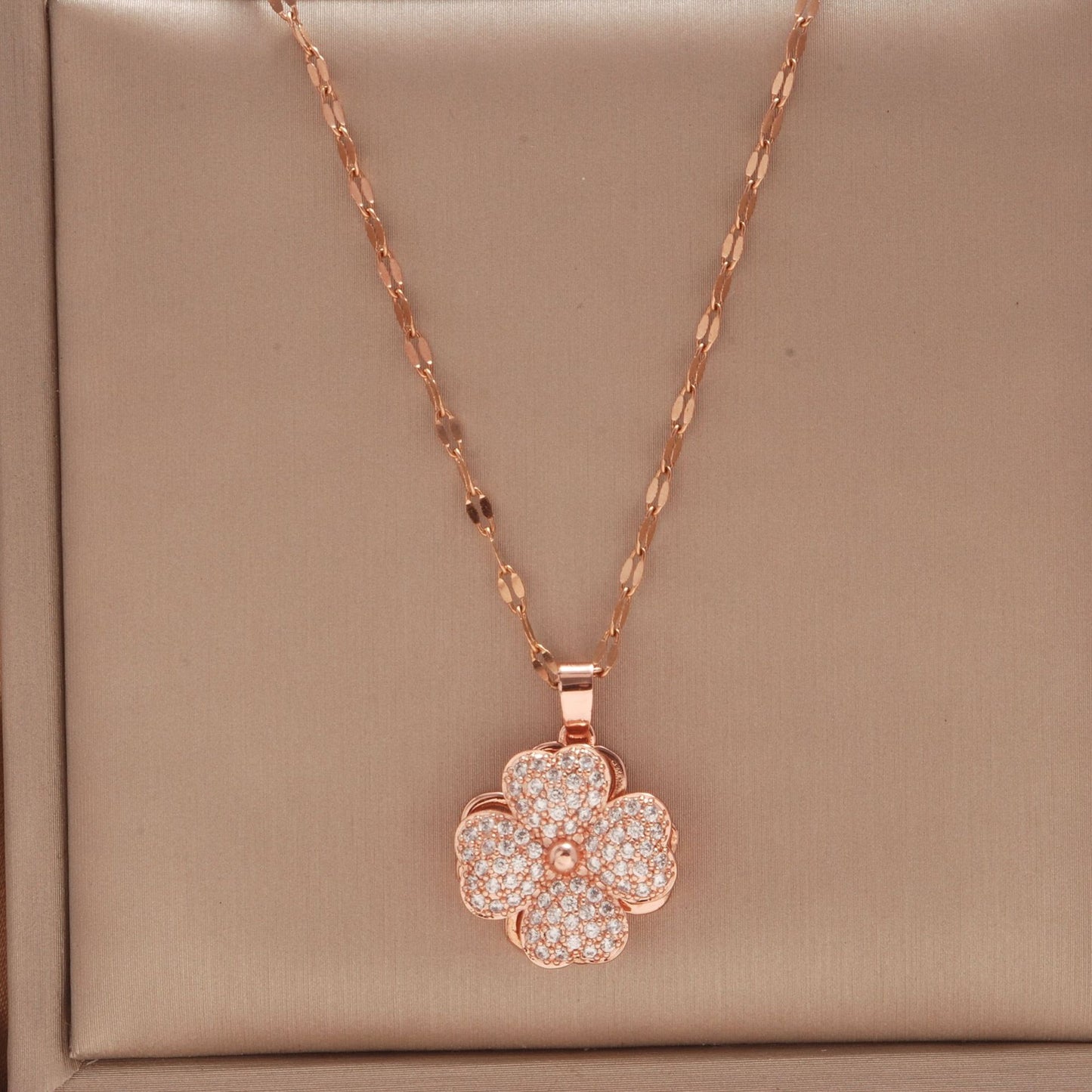 Women's Rose Gold Key Fu Lock Opal Korean Simple Fashion Necklaces