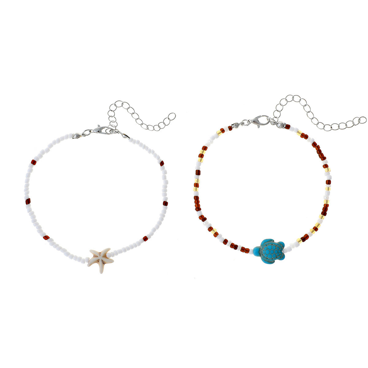 Style Irregular Turquoise Starfish Beads Niche Bracelets