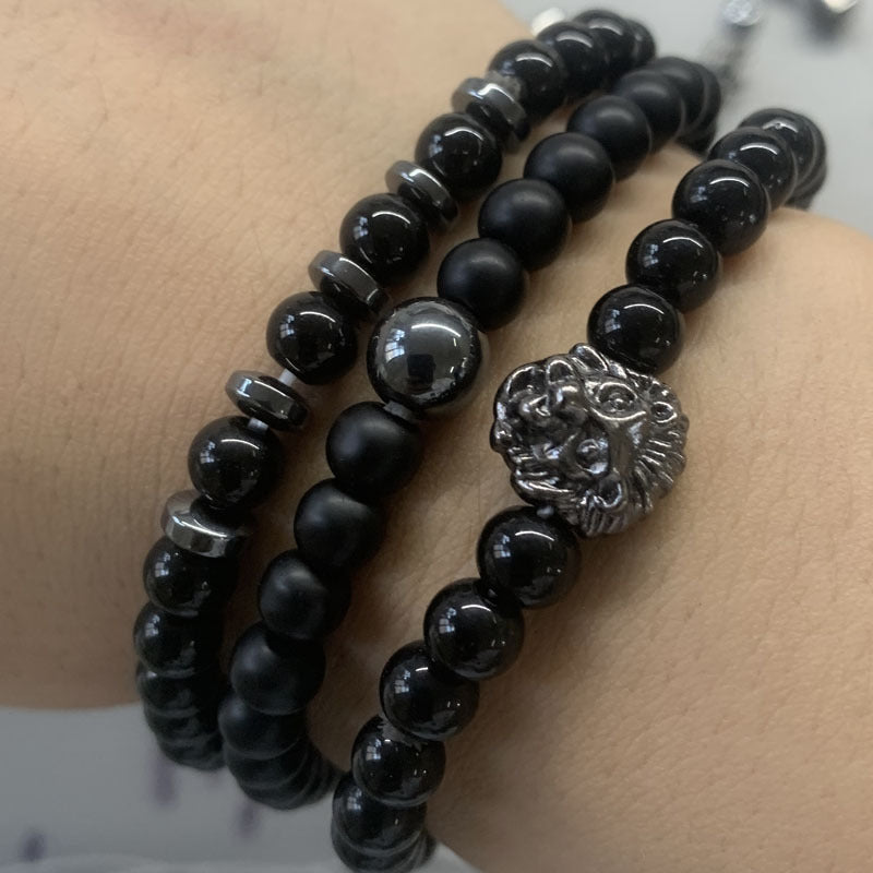 Men's Fashion Luxury Charm Hand Zircon Head Bracelets