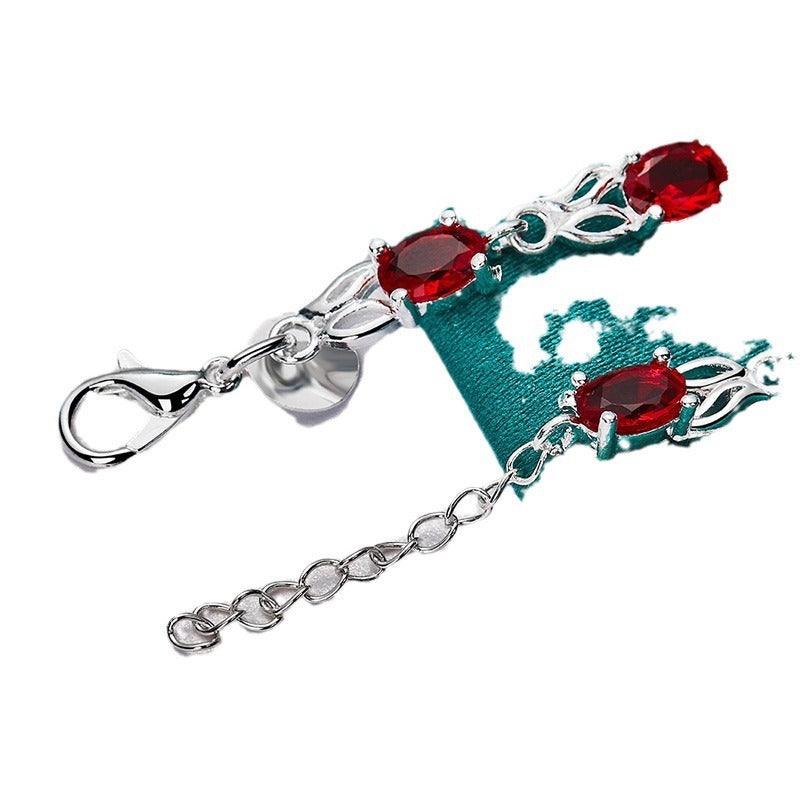 West Lake Beautiful Sier Red Zircon Bracelets