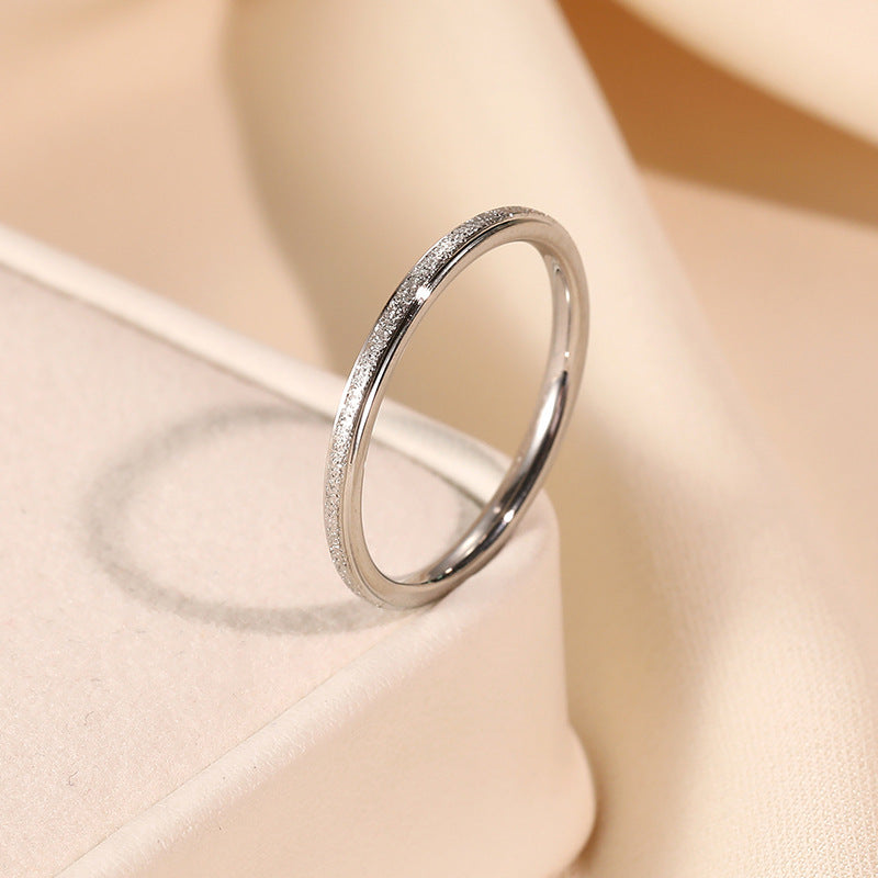 Sand Female Good-looking Frosted Simple Fashion Rings