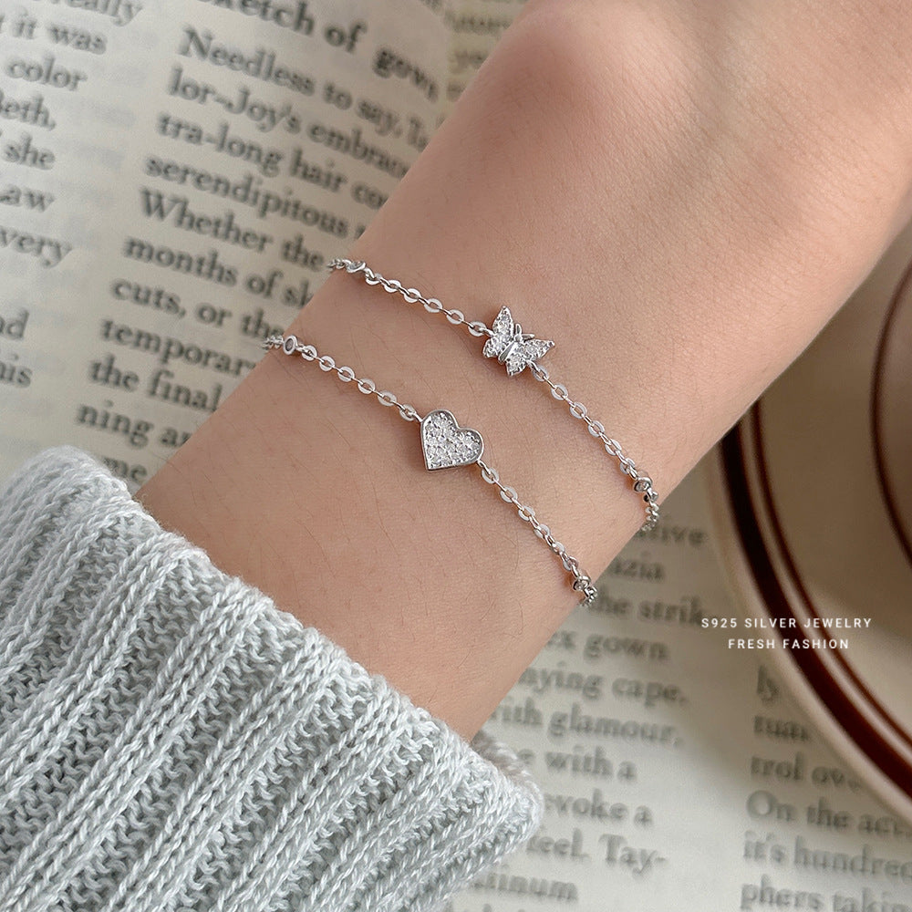 Women's Zircon Sterling Sier Korean Style Light Luxury High-grade Bracelets