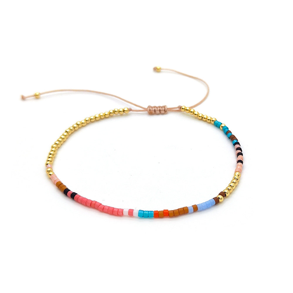 Twin Colorful Small Beads Beaded Weave Bracelets