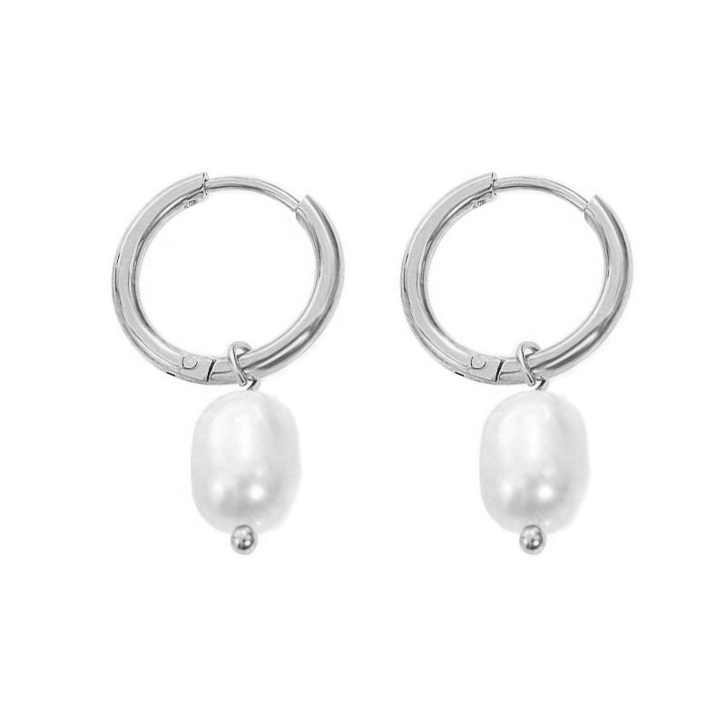 Affordable Luxury Fresh Water Pearl Stainless Earrings