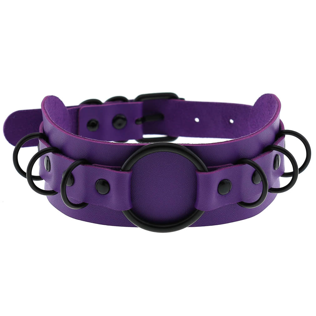 Dark Punk Goth Leather Exaggerated Personalized Necklaces