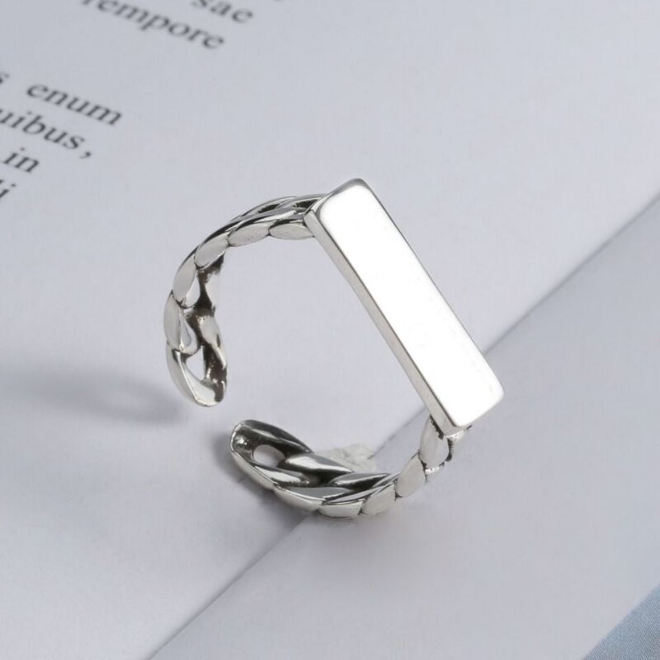 Retro Punk Distressed Snake Flower Personality Rings