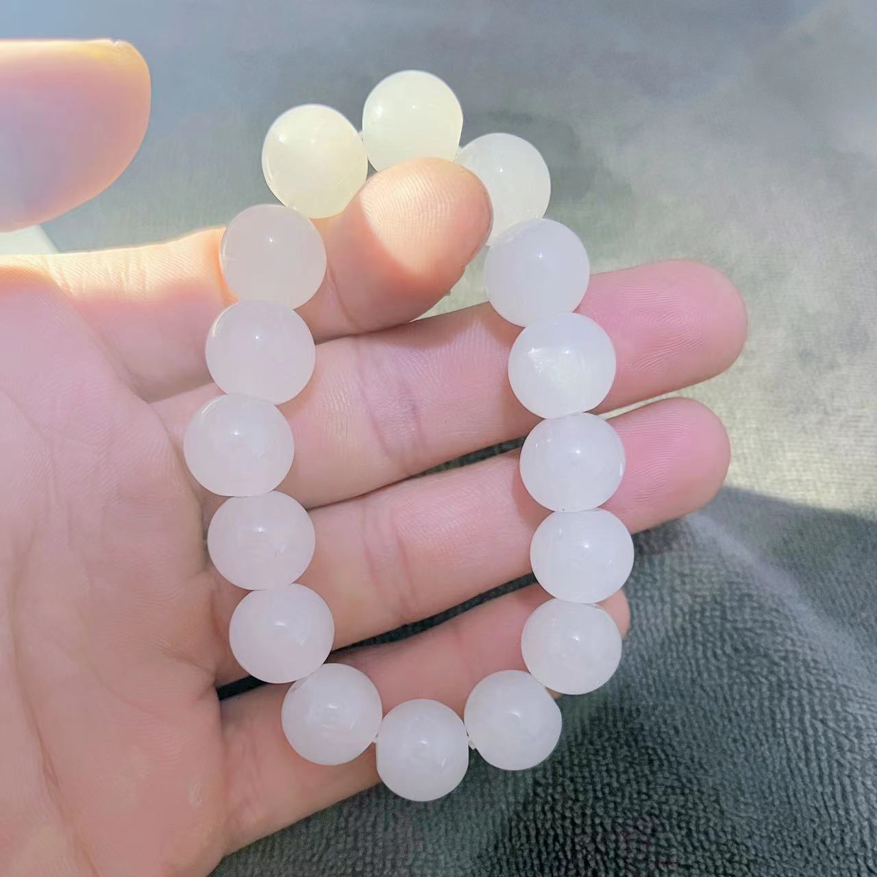 White Jade Ball Classic Glass Gold Store Live Bracelet