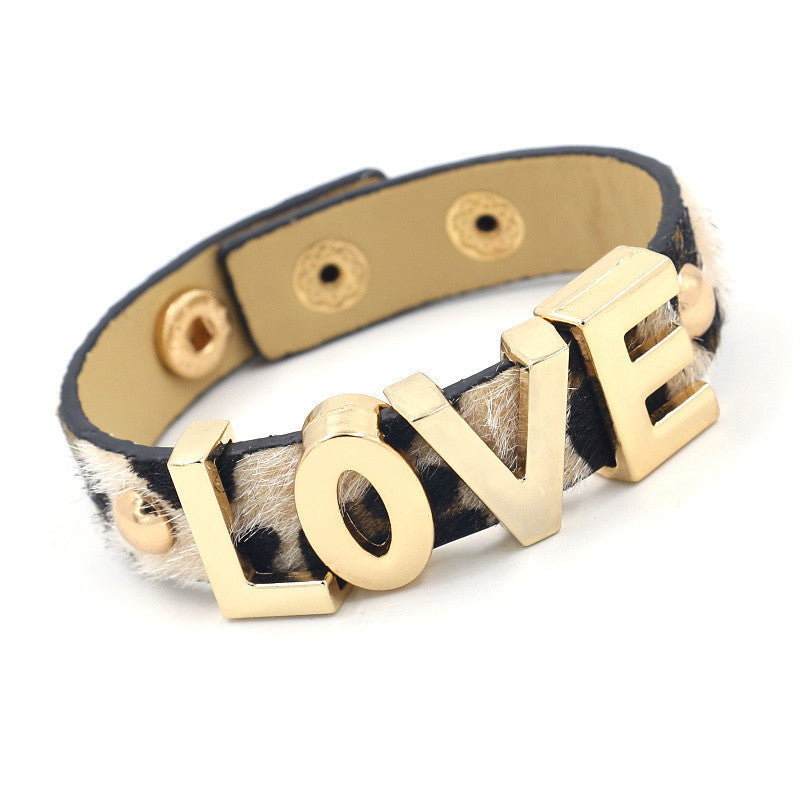 Women's Personalized Horse Hair Wristband Exaggerated Nightclub Fashionable Leopard Print Bracelets