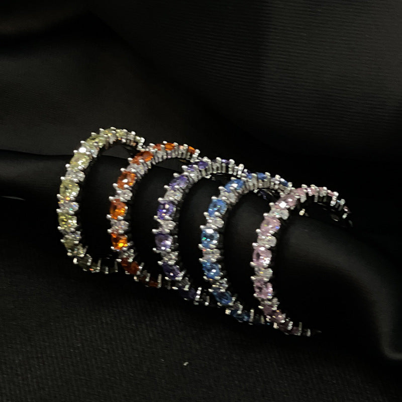 Full Rhinestone Zircon High-grade Open Light Luxury Minority Rings