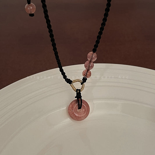 Buckle Braiding Female Clavicle Chain Light Necklaces
