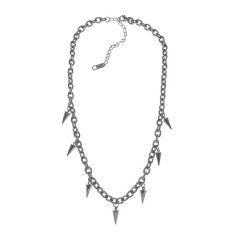 Women's & Men's Tassel Rivet Geometric Cone Design Clavicle Metal Pendants