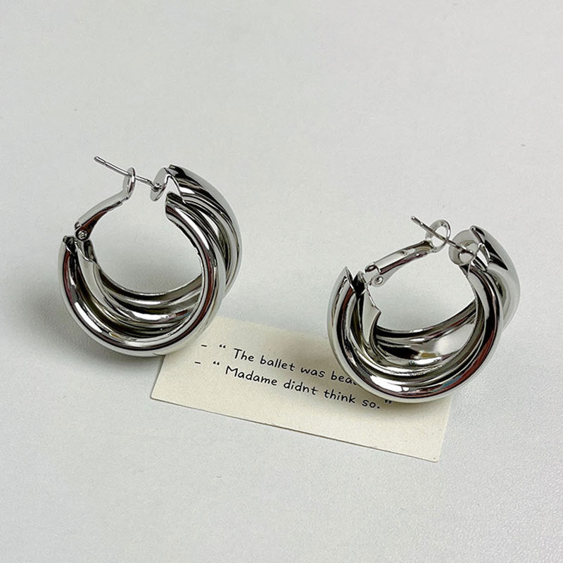 Women's Metallic Simple Fashion Design Sense Exaggerated Earrings