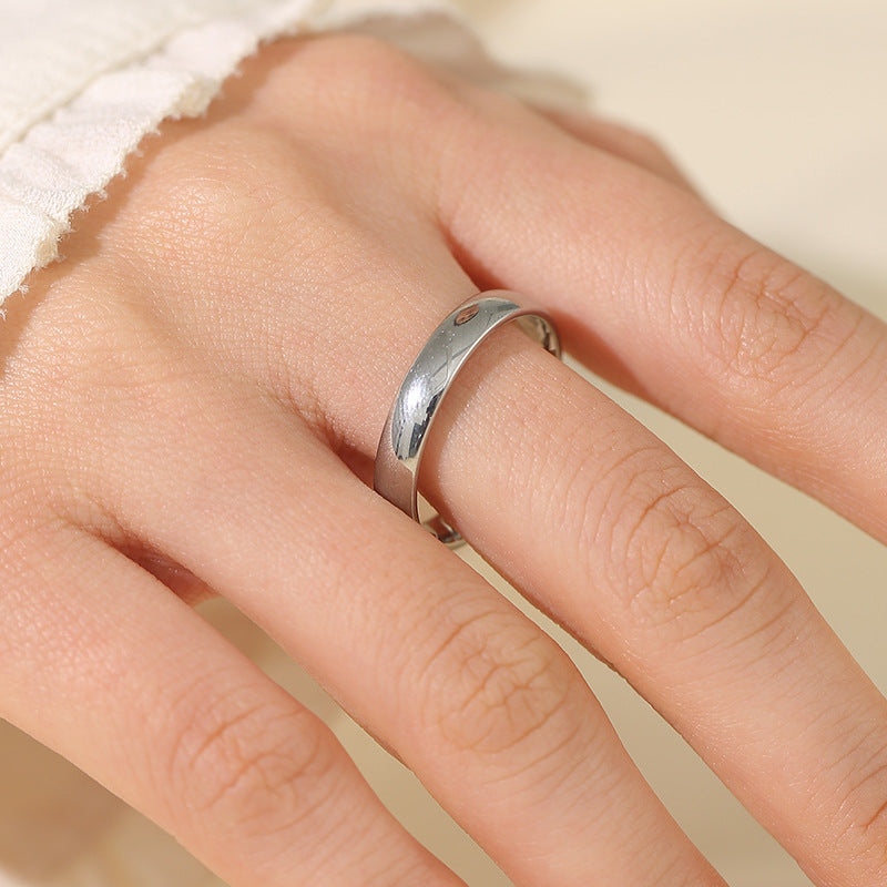 Women's Stainless Steel Korean Fashion Simple Titanium Rings