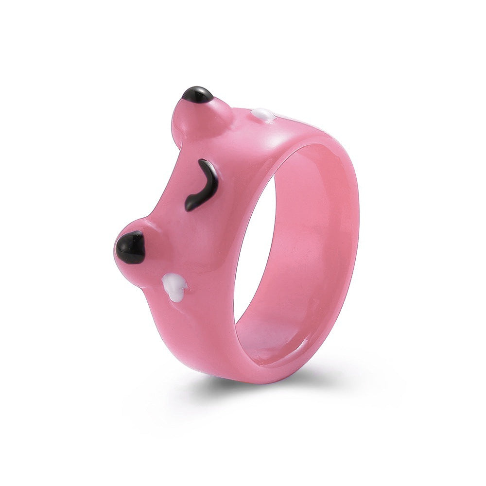 Frog Green Pair For Couple Resin Rings