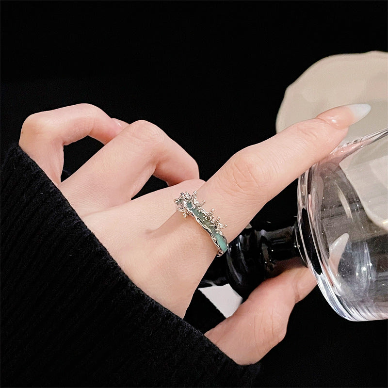 Women's Style Blue Butterfly Opening Design Fashion Advanced Rings