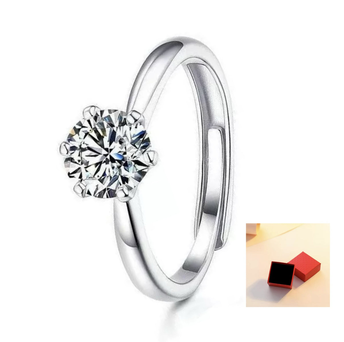 Classic Female Open Diamond Niche Moissanite Ring
