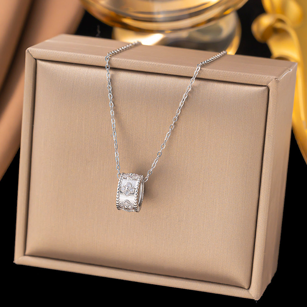 Women's Lux Full Zirconium Copper Micro Inlay Real Gold Plating Necklaces