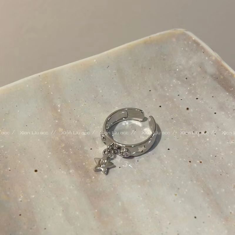 Star Moon Female Design Light Luxury High-grade Cold Style Rings
