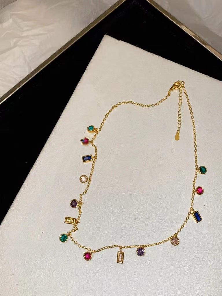 Gem Style Zircon Tassel Female Jewelry Necklaces