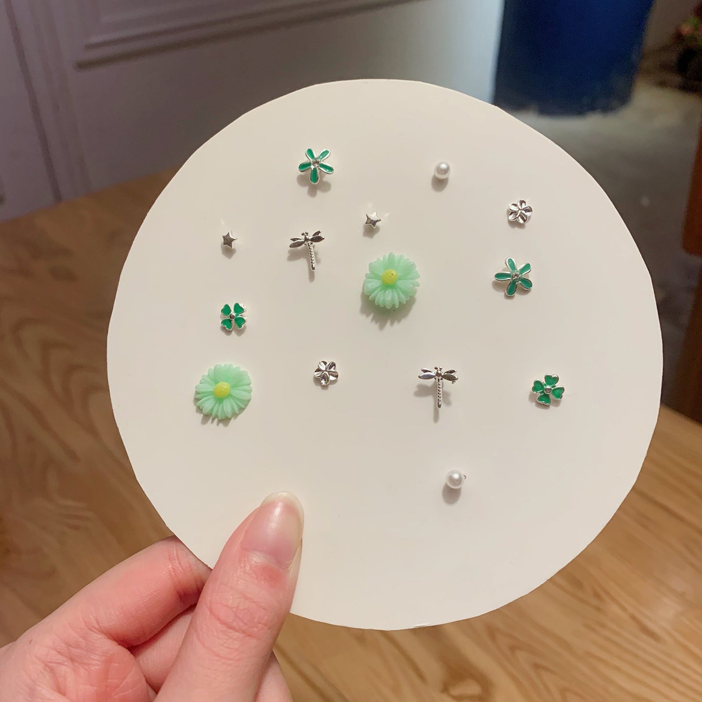 Pair Pack Sier Suit Cute Sweet Earrings