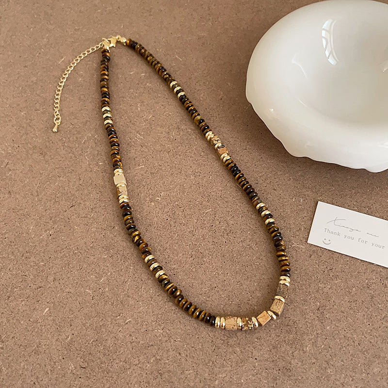 Stone Beaded Female Niche Retro Personality Necklaces