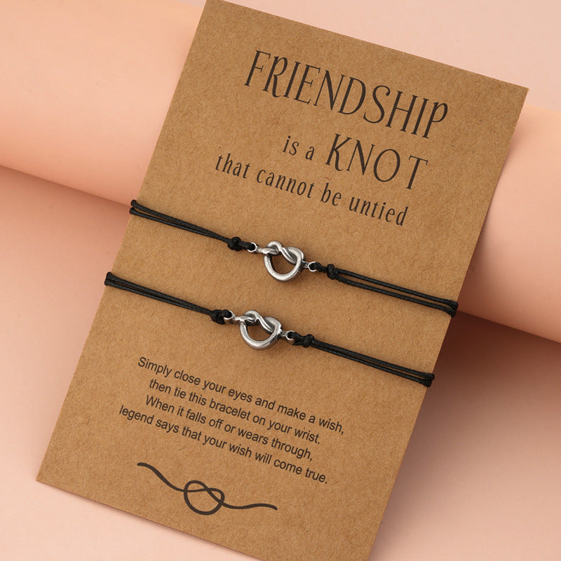 Friend Card Creative Stainless Steel Knotted Bracelets