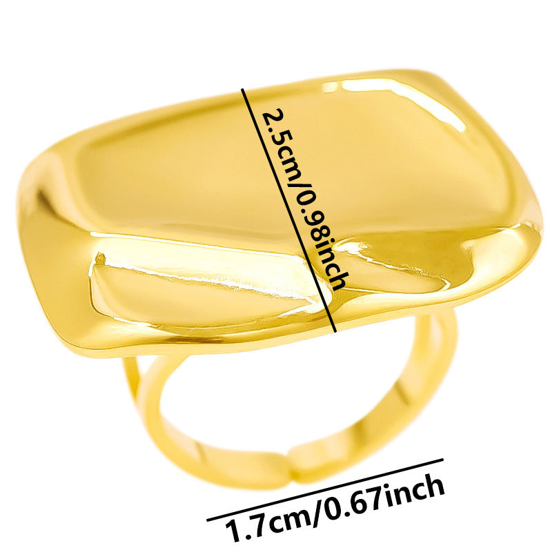 Women's Stainless Steel Fashion Minimalist Square Personalized Cold Rings