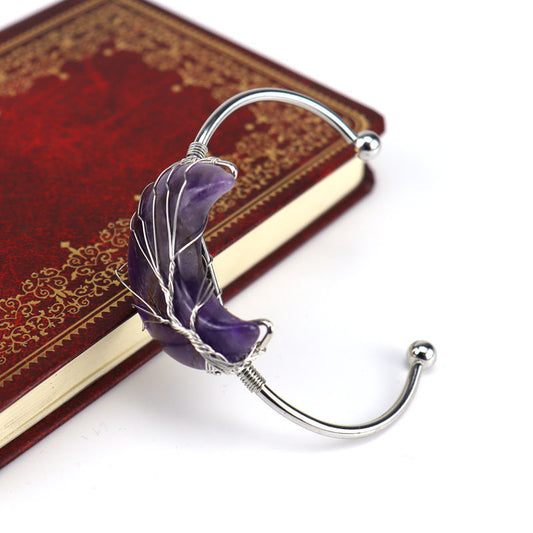 Handmade Sier Winding Lucky Tree Natural Bracelets