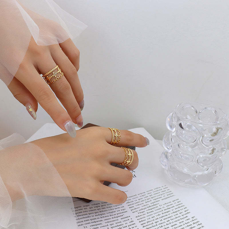 Steel Gold-plated Geometric Mixed Fashion Diverse Colorfast Hip Rings