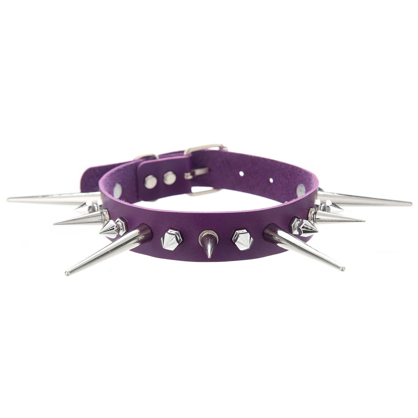 Punk Gothic Long Short Rivet Spike Collar