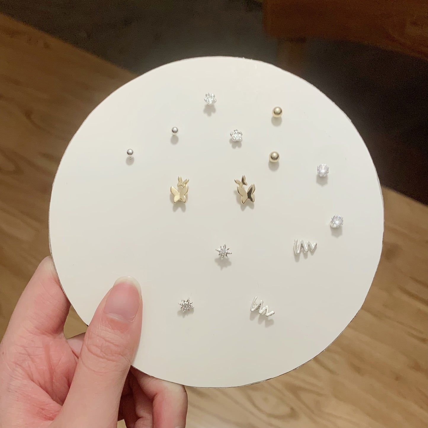 Pair Pack Sier Suit Cute Sweet Earrings