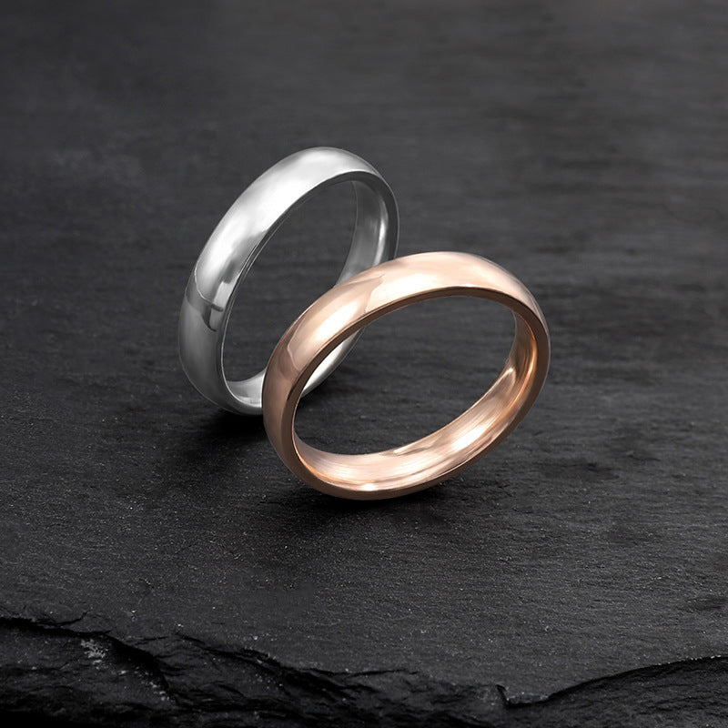 Men's Simple Glossy Titanium Steel Casual Versatile Rings