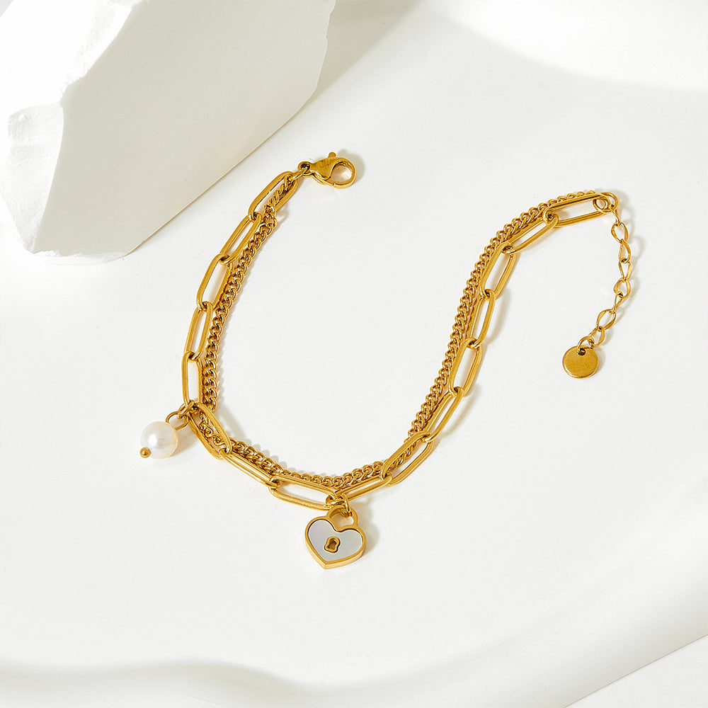 Chain Heart-shaped Fashion Popular Shell Love Bracelets