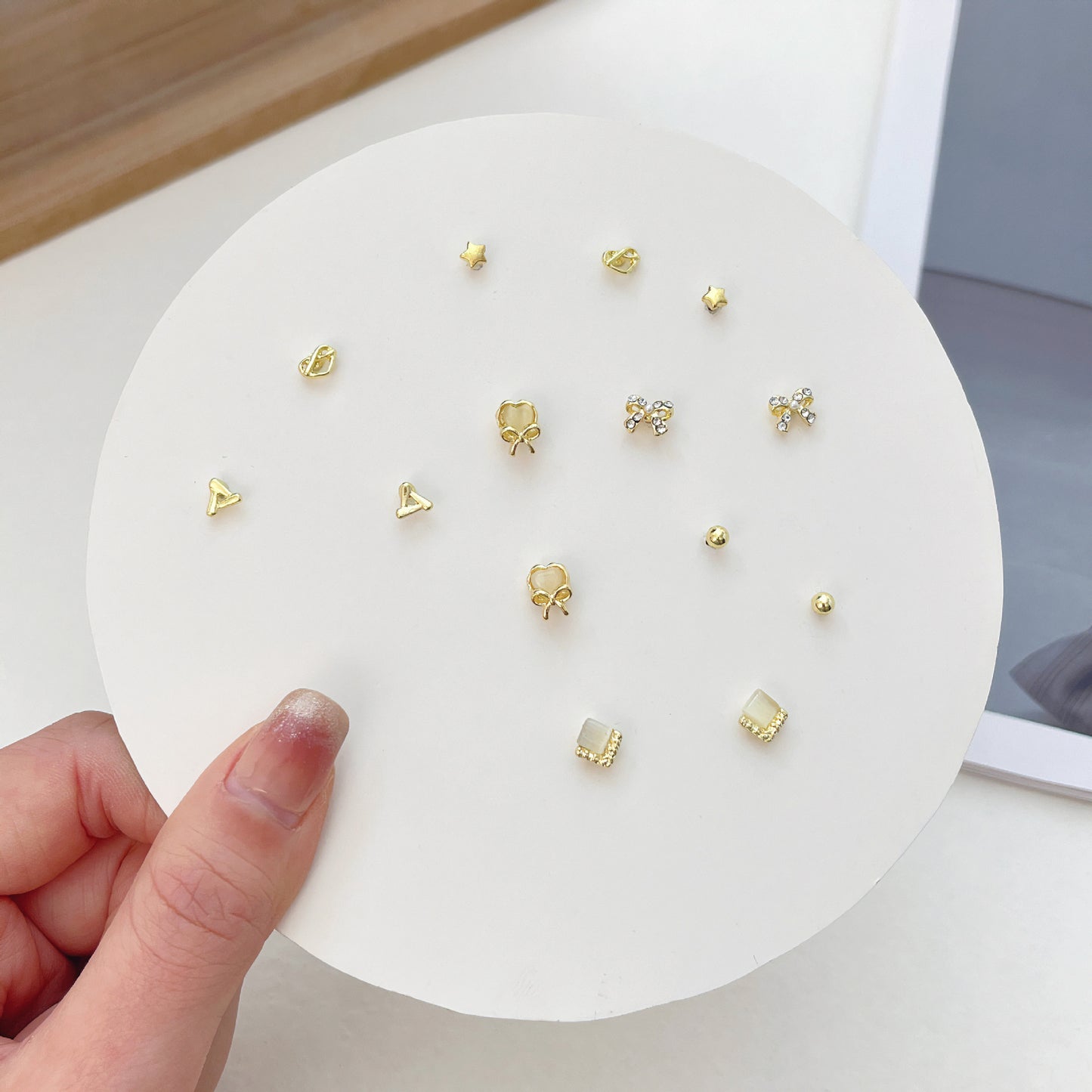 Pair Pack Sier Suit Cute Sweet Earrings