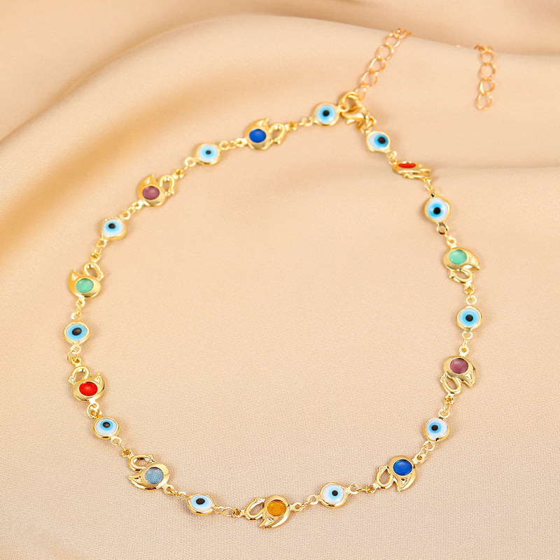 Crystal Butterfly Female Little Daisy Clavicle Necklaces