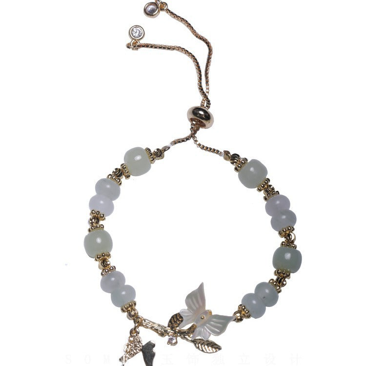 Dream Floating Chinese Style Jade White Lip Shell Light Luxury Bracelet