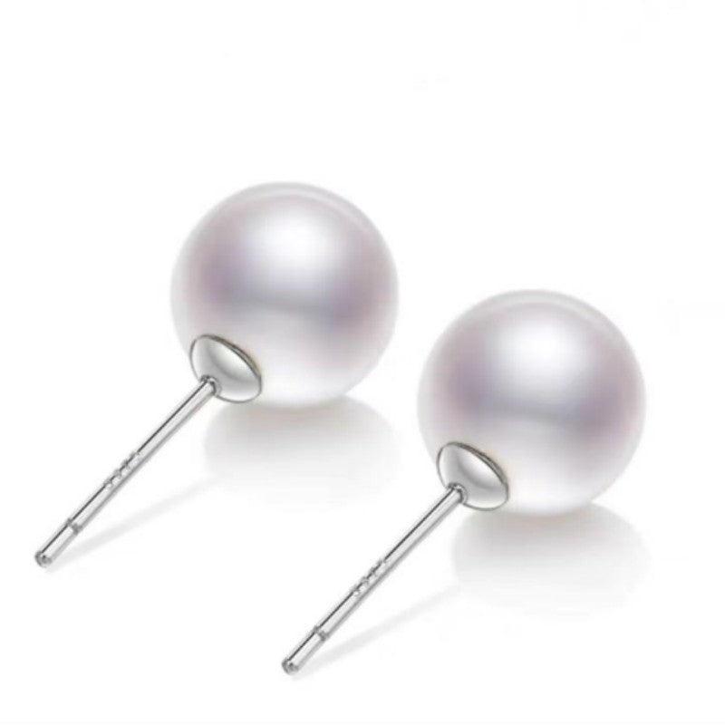 Women's Shell Pearl Ear Sterling Sier Perfect Circle Rings