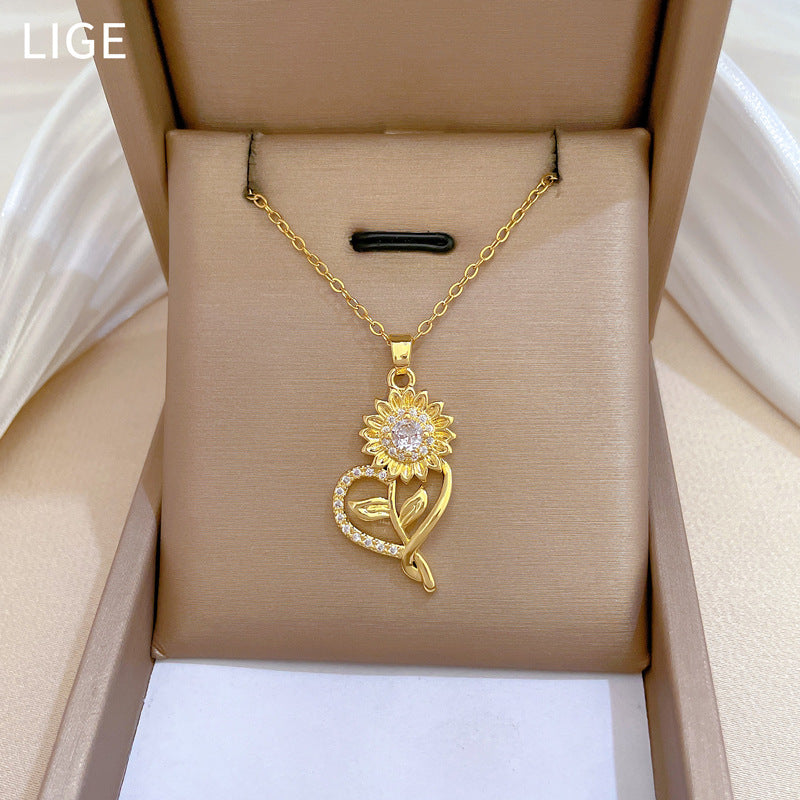 Suite Light Luxury Full Diamond Hollow Necklaces