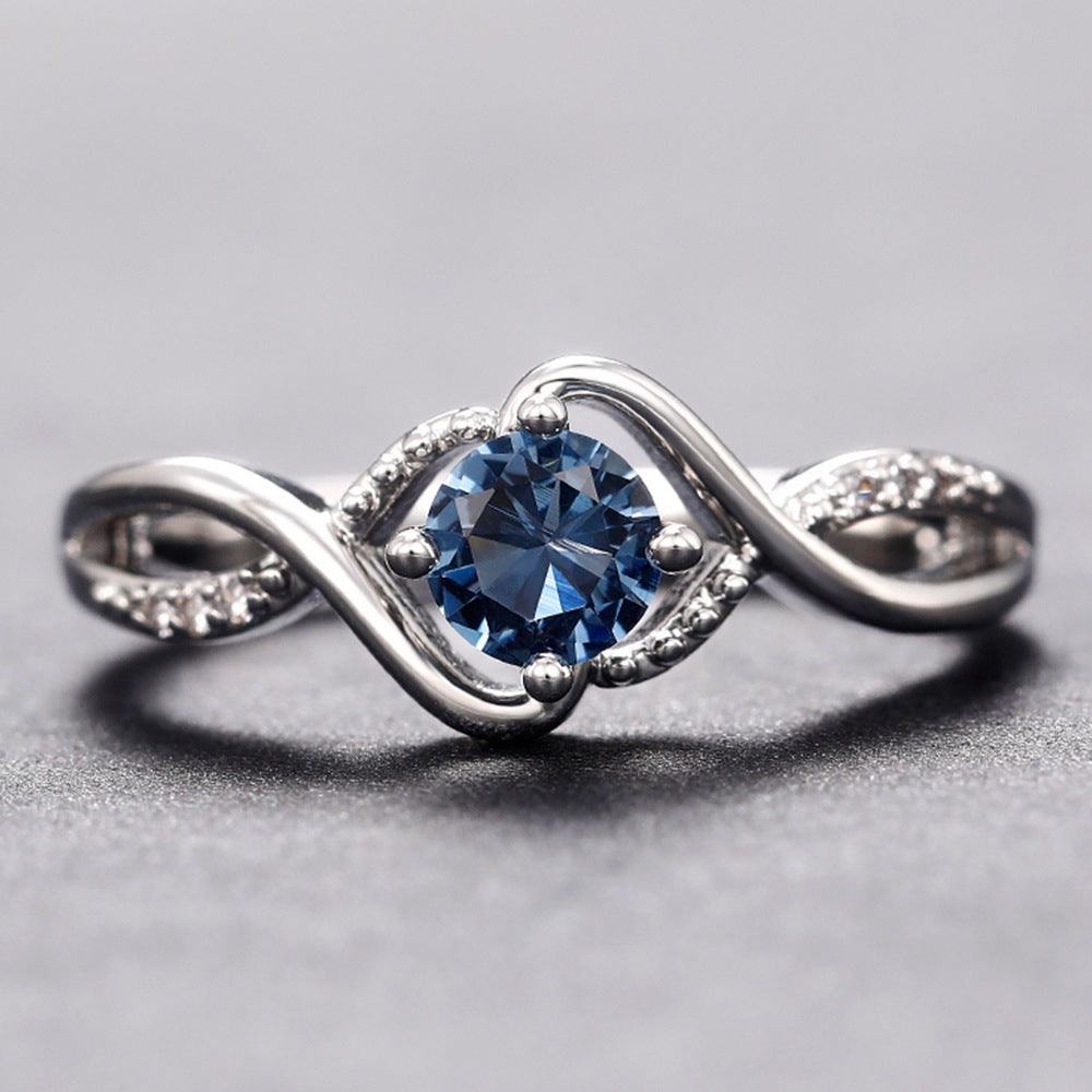 Women's Black Zircon Geometric Diamond For Fashion Ornament Copper Rings