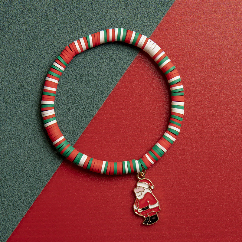 Christmas Elk Snowflake Element Handmade Colorful Bracelets