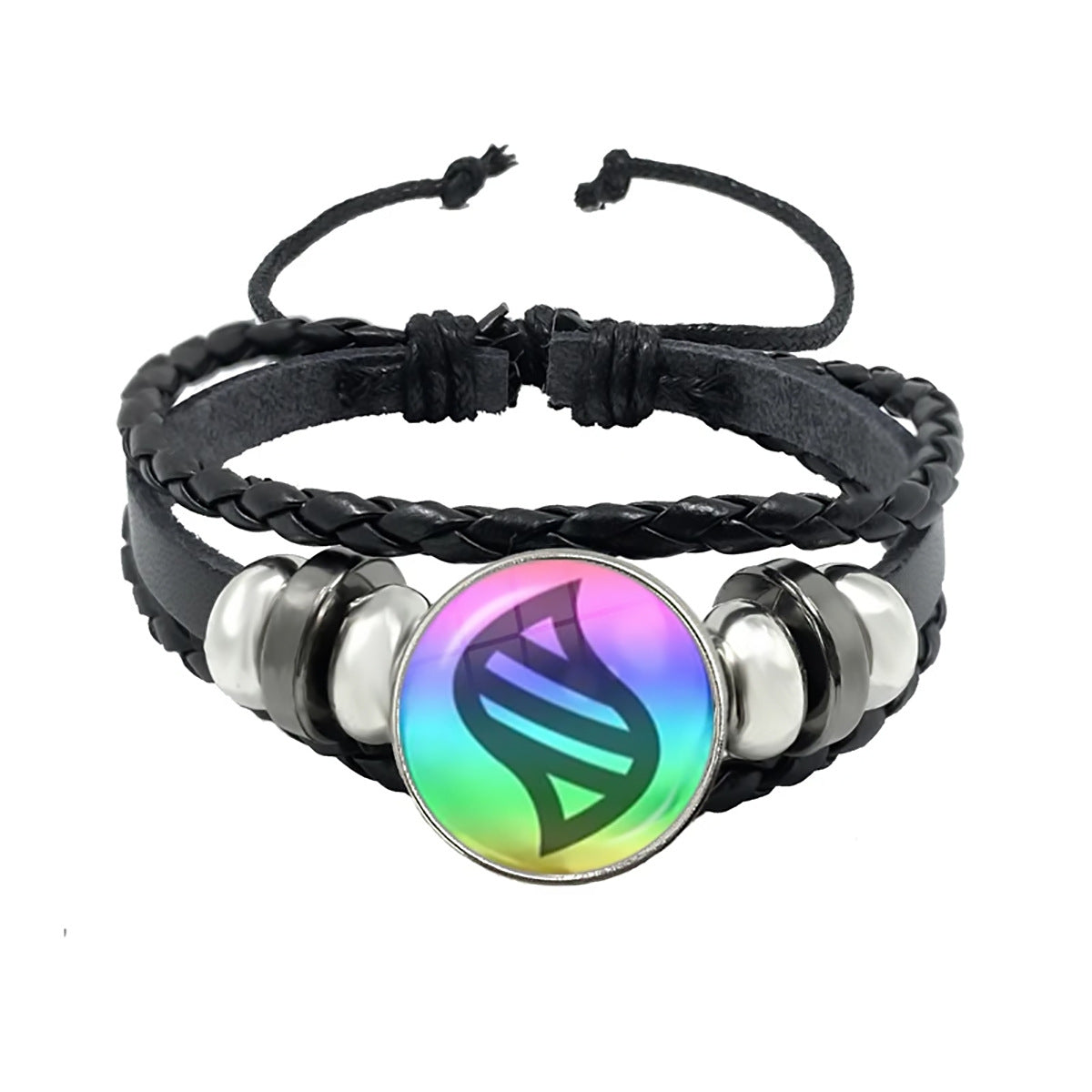 Women's & Men's Leather Time Stone Woven Hand Jewelry Bracelets