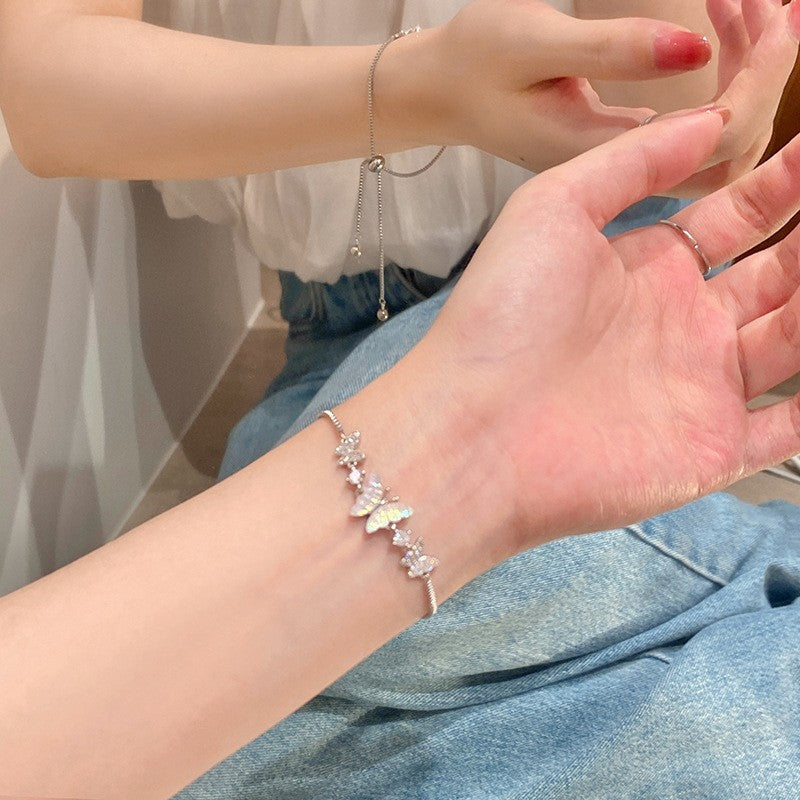 Sweet Cool Style Hollow Loving Heart Zircon Female Bracelets