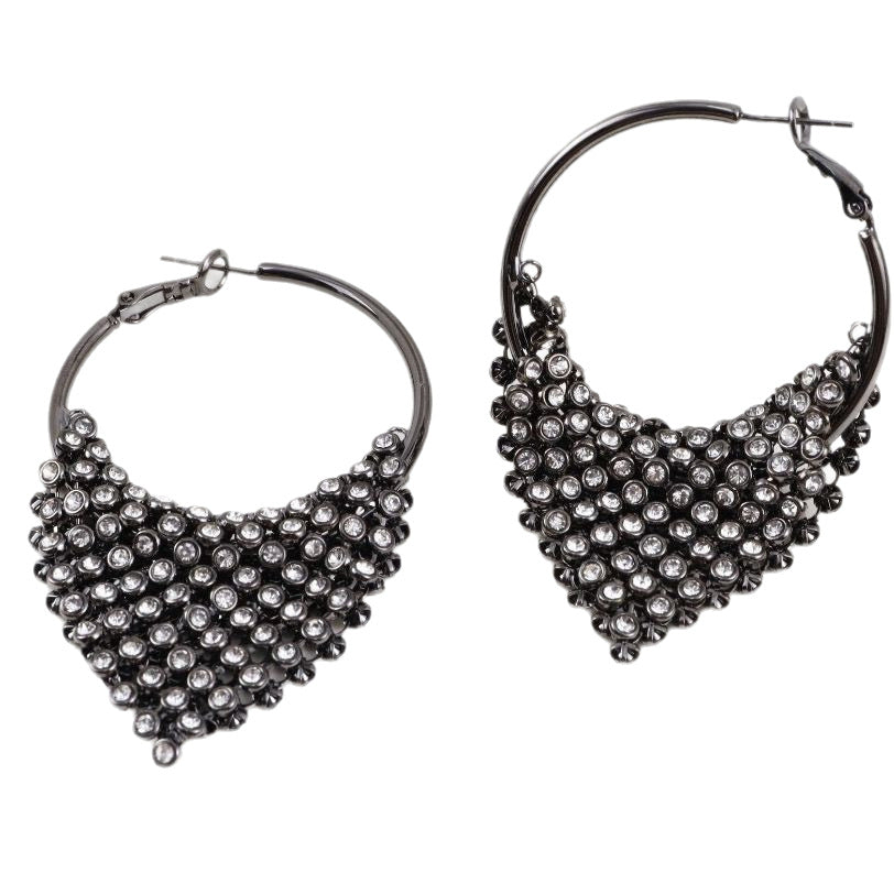 To Version Exaggerated Design Sparkling Full Rhinestone Earrings