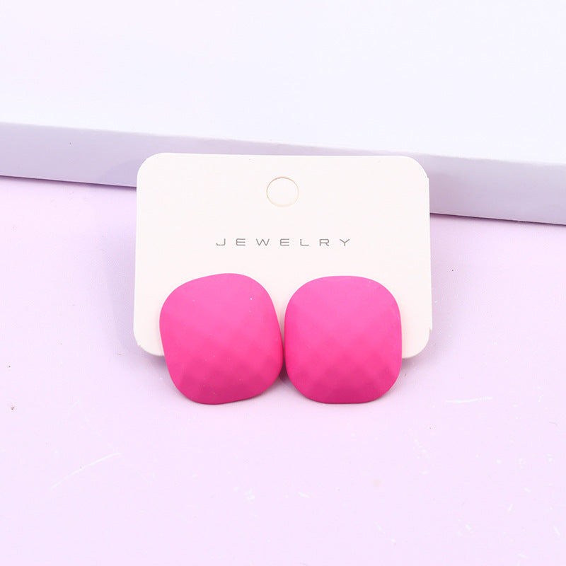 Women's Multilateral Three-dimensional Cut Painted Square Candy Earrings
