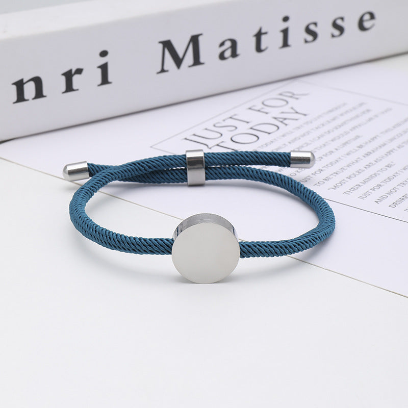 Women's & Men's Printing Material Round Adjustable Stainless Steel Bracelets
