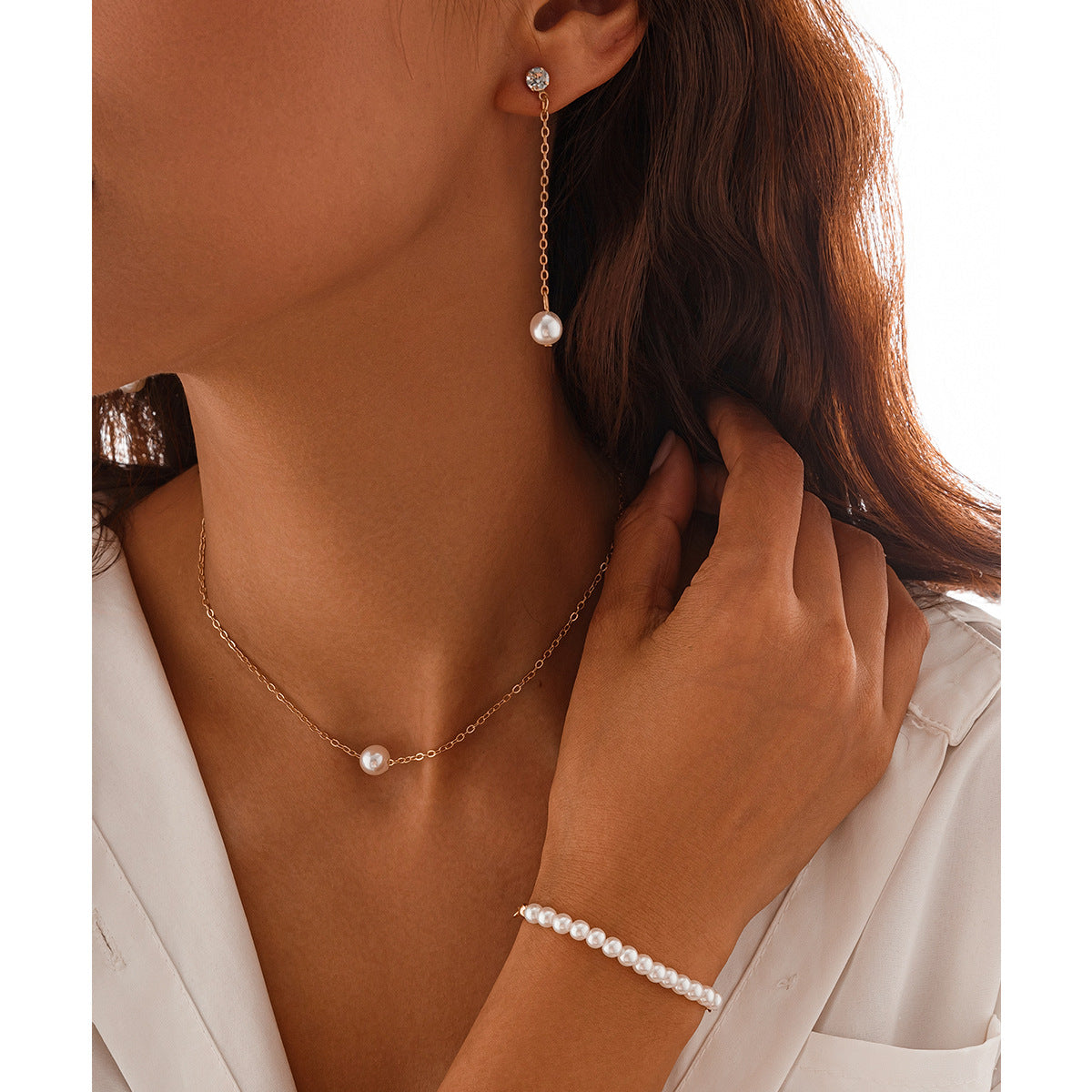 Women's Ornament French Retro Imitation Pearl Chain Necklaces