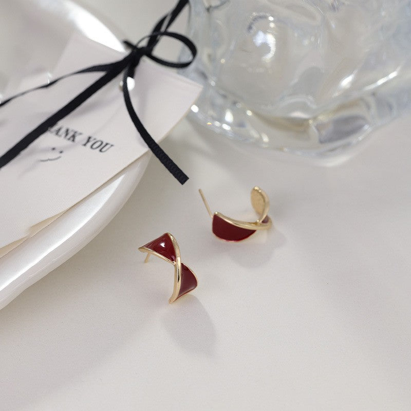 Style Vintage Court Dripping Oil Flower Earrings